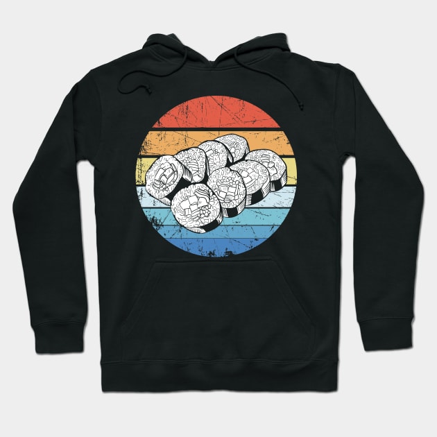 Retro Sushi Roll Sashimi Lover Hoodie by captainmood